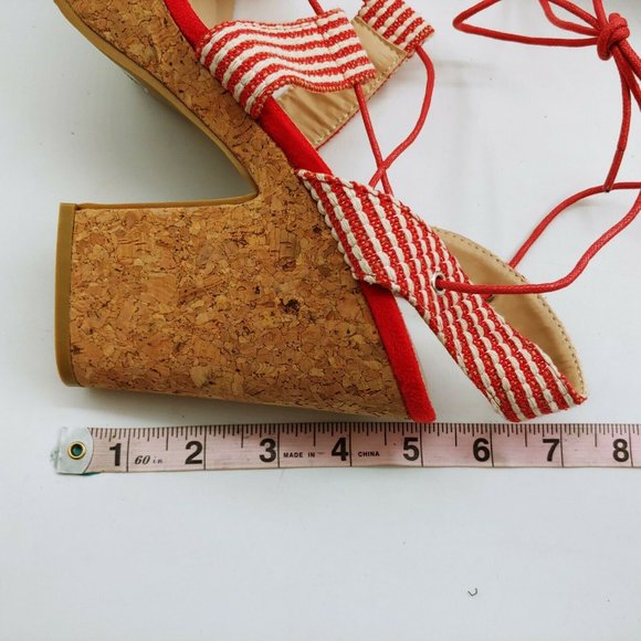 Yoki Nolan 30 Fabric Lace Up High Heel Sandal NEW - Picture 7 of 9